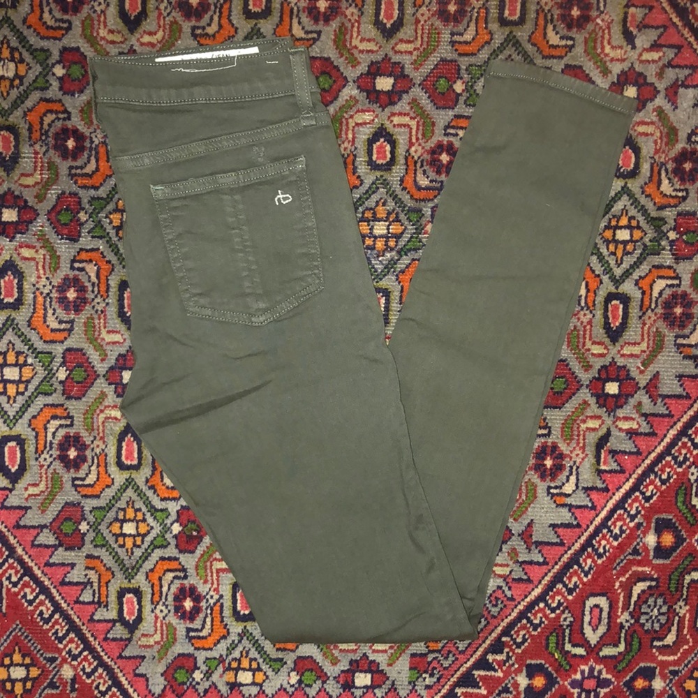 Rag & bone skinny jeans army green size 26